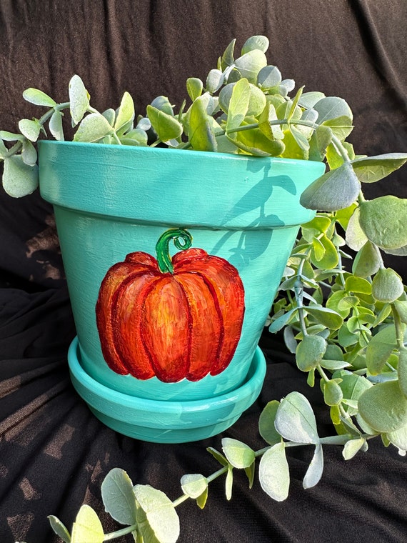 Pumpkin Plant Pot, Pumpkin Pot, Pumpkin Planter, Pumpkin Decor, Pumpkin  Painting, Cute Pumpkin Planter, Fall Painted Pot, Fall Planter - Etsy