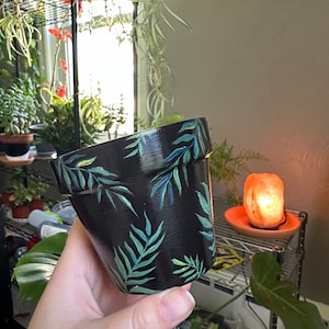 House Plant Painted Plant Pot - Painted Pot - Hand-painted Planter - Cute Planter -Greenery Planter - Tropical Plant Pot - Colorful Pot