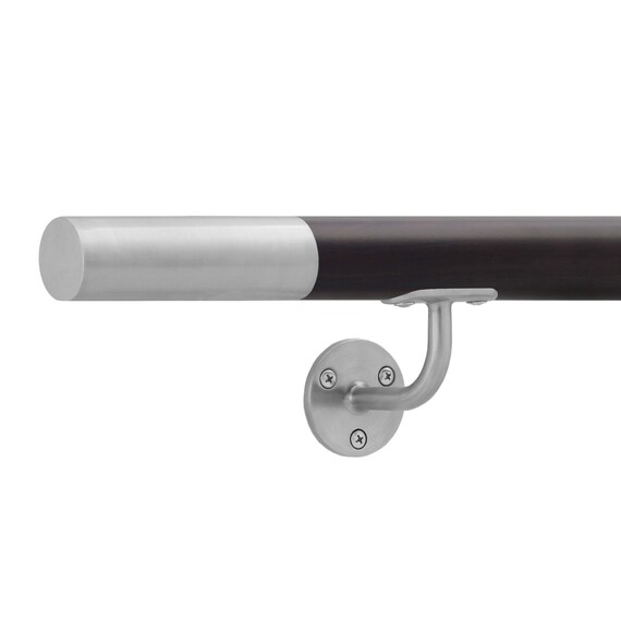 Fello Wenge Handrail Iron Rail Wall Mount Inox Stainless Steel Etsy