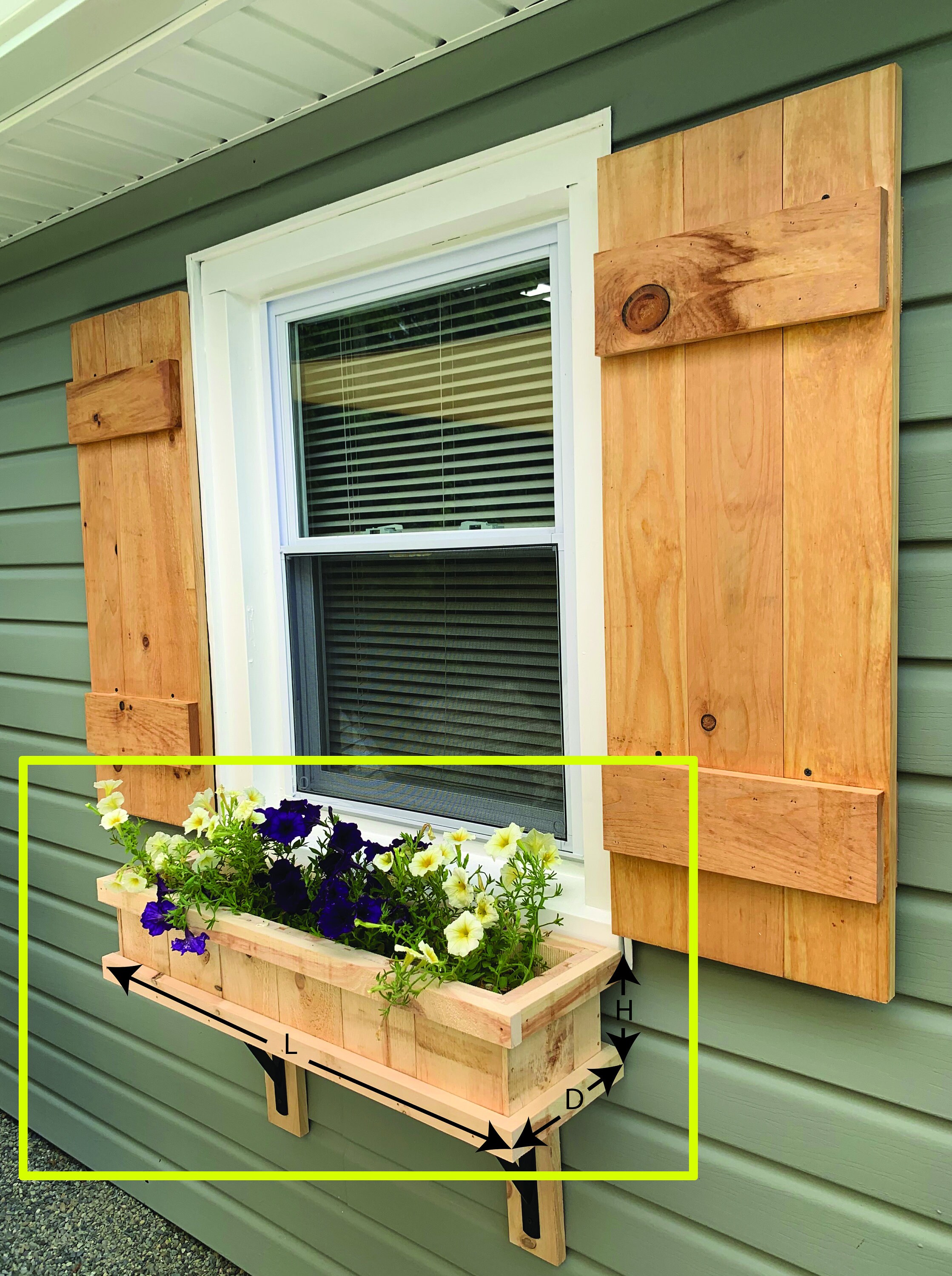 Exterior Wooden Window Flower Box Cedar Etsy