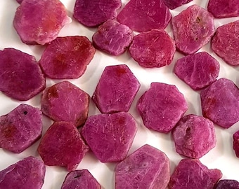 Rebanadas de piedras preciosas de rubí 100% natural 10 piezas.  7x10 a 11x14 MM tamaño rebanadas ásperas Pentágono forma ! ¡Servicio perforado gratuito! [LQB 115]