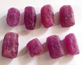 100% Natural Ruby Gemstone Rough Sticks 10 Pieces  5x7 to 7x11 MM Size Pencil Shape Rough Jewelry Making ! Free Drilled Service ! [LQB 281]