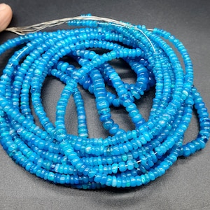 Blue Ethiopian Opal Rondelle Beads Ethiopian Opal Gemstone Beads Welo Opal Beads Ethiopian Opal Beaded Necklace Ethiopian Opal For Jewelry,