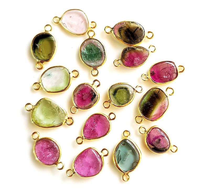 Ciondolo In Pietra Preziosa Di Anguria E Tormalina, Pendente - Foto 9