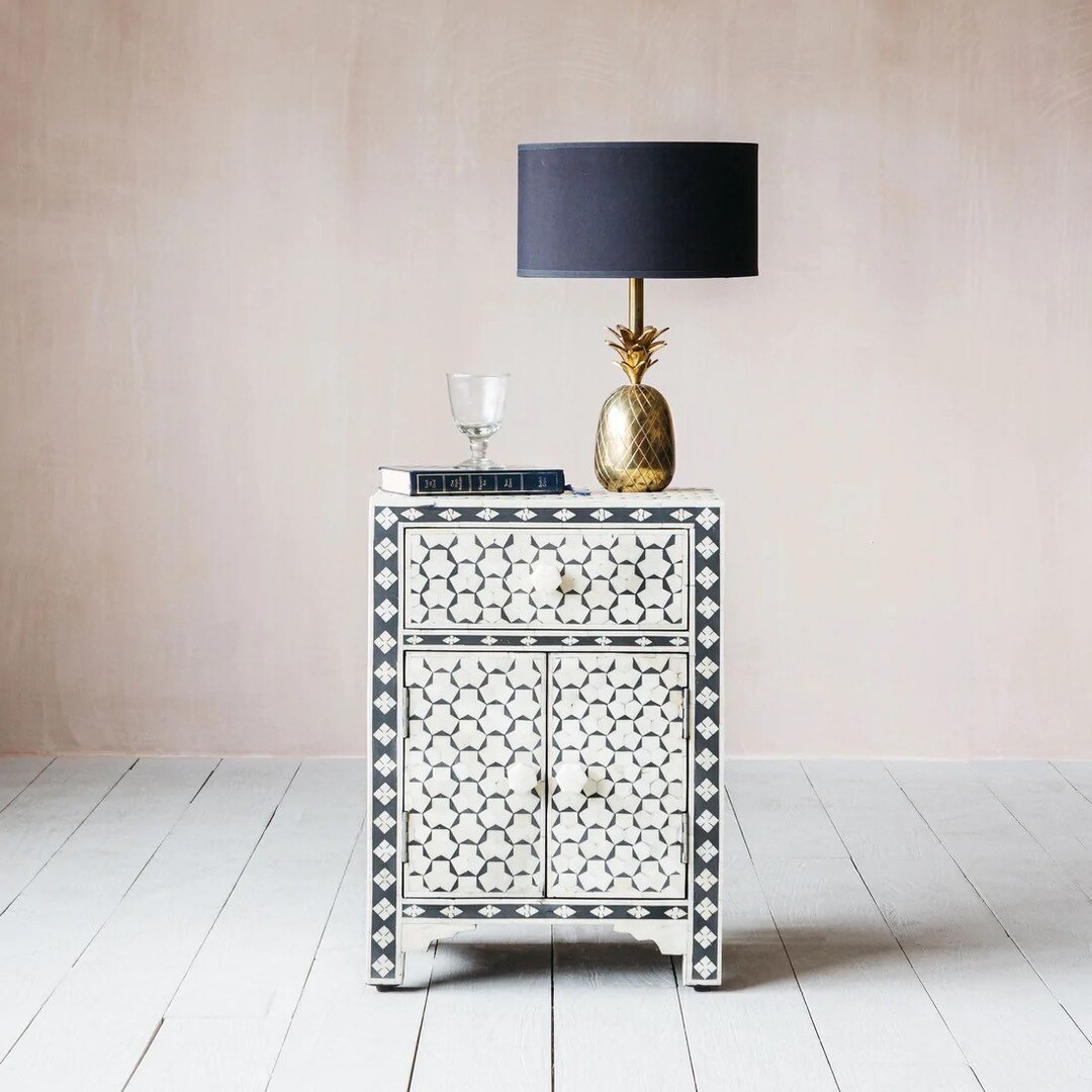 Bone Inlay Side Table - Etsy