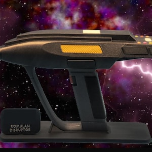 Réplica do Disruptor Romulano de Star Trek: A Nova Geração – Item de Ficção Científica para Exibição – Impressa em 3D