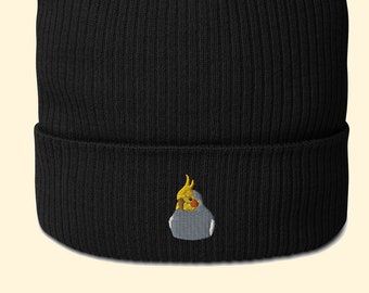 Bird Beanie *Gray Cockatiel* - Bird Embroidered Apparel