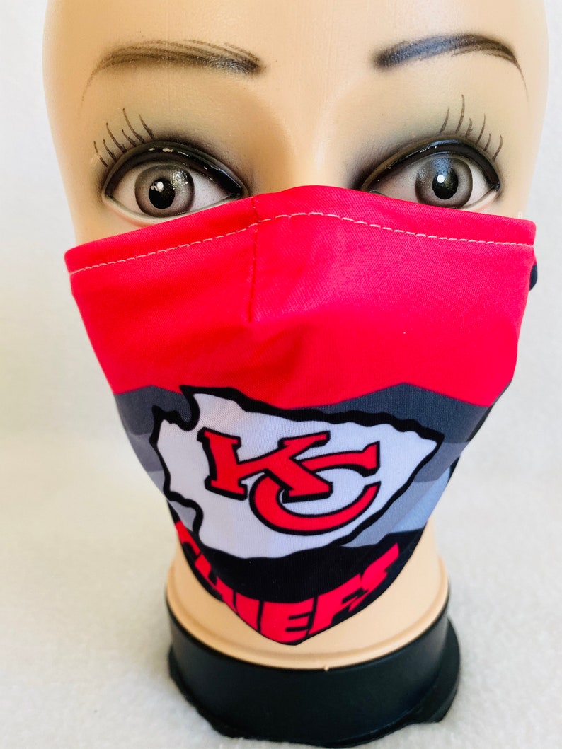 Kansas City Chiefs face mask adjustable quality two layer Etsy