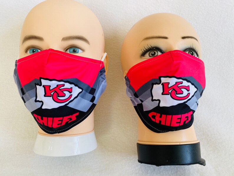 Kansas City Chiefs face mask adjustable quality two layer Etsy