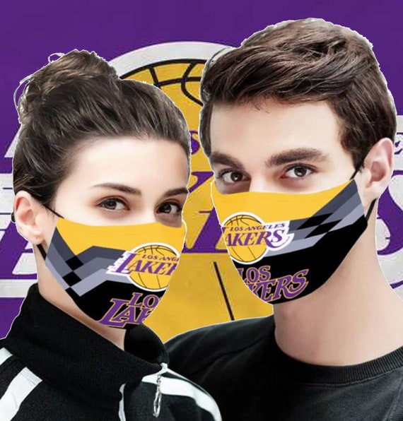 Lakers Face Mask Light Weight Linen Rare Style Nba Etsy