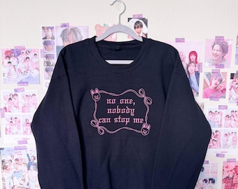 No One Nobody Can Stop Me Changbin Embroidered Crewneck Sweatshirt and Tshirt