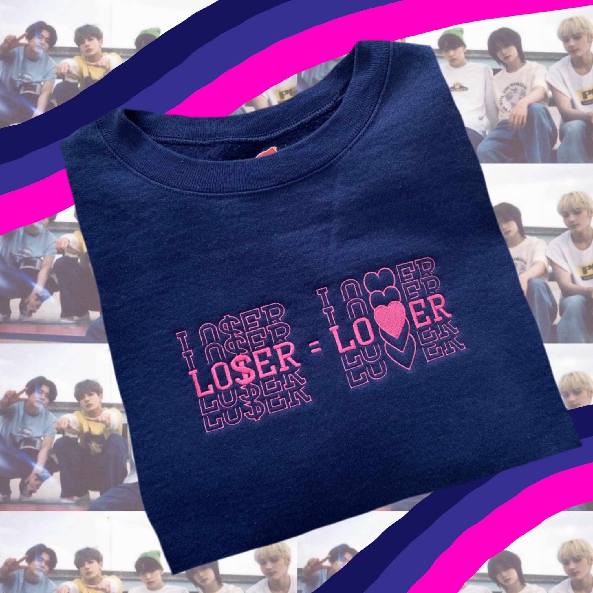 Loser Lover Felpa ricamata girocollo | Etsy Italia