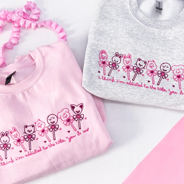 Vday stay Embroidered Crewneck Sweatshirt