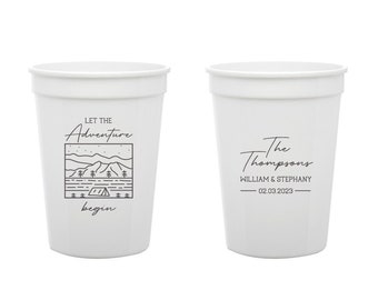 Let The Adventure Begin Stadium Cups, Wedding Stadium Cups, Wedding Plastic Cups, Wedding Stadium Cup Favors, Custom Wedding Cup Favors (88)