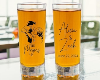 Custom Wedding Portrait Shooter Glass Favors, Personalized Wedding Shooter Glasses, Custom Shooter Glasses for Wedding, Wedding Favors (274)