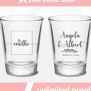 Wedding Shot Glass Favors, Personalized Wedding Shot Glass, Wedding Shot Glasses, Shot Glass for Wedding, Wedding Party Favors (ci)