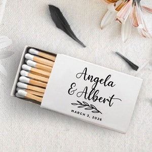 Regalo di nozze personalizzato con testa di fiammifero bianca, scatole di fiammiferi per matrimonio, scatola di fiammiferi personalizzata per matrimonio come bomboniere, bomboniere personalizzate con scatola di fiammiferi per matrimonio (ci)