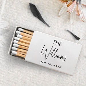 Regali personalizzati per scatole di fiammiferi per matrimonio, scatole di fiammiferi personalizzate per matrimonio, bomboniere personalizzate per matrimonio con testa di fiammifero bianca, scatole di fiammiferi personalizzate per matrimonio (76)