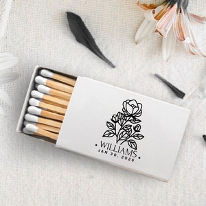 Regali personalizzati per scatole di fiammiferi per matrimonio, bomboniere personalizzate per matrimonio con testa di fiammifero bianca, scatole di fiammiferi personalizzate per matrimonio, scatole di fiammiferi personalizzate per matrimonio (75)
