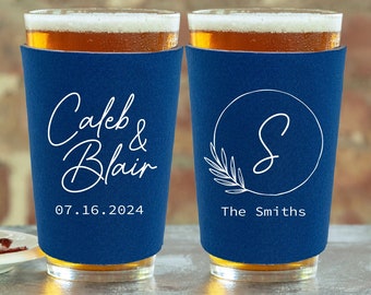 Personalized Glass Pint Sleeves for Weddings, Custom Wedding Pint Glass Sleeves, Custom Wedding Drink Sleeve, Customized Wedding Favor (66)