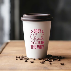 Custom Cups for Baby Showers, Personalized Disposable Cupware, Bespoke Coffee Cups, Custom Baby Shower Coffee Cups, Custom Shower Cups (139)