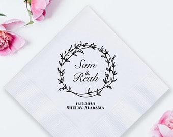 Custom Wedding Napkins, Personalized Wedding Napkins, Custom Paper Napkins, Wedding Paper Napkin, Custom Napkin, Guest Wedding Napkin (LPN4)