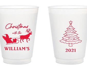 Christmas Party Frosted Cups, Christmas Frosted Cup Favors, Personalized Frosted Cups, Customized Frosted Cups, Christmas Plastic Cups (62)