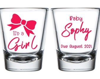 Xmas Baby Shower 90086 Holiday Baby Shower Christmas Baby Shower Baby Shower Shot Glasses Baby Shower Glass
