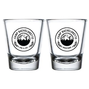 Camp Bachelorette Shot Glasses Favors, Personalized Camp Bachelorette Shot Glass, Bachelorette Shot Glasses Favors, Shot Glass Favors (204)