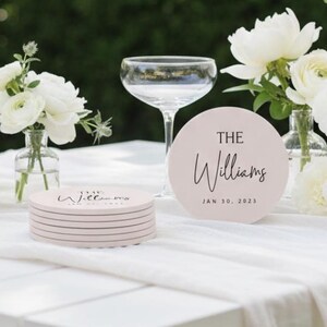 Wedding Coasters with Custom Designs, Personalized Wedding Favors, Bespoke Wedding Gift Coaster Favors, Wedding Reception Coaster Gift (76)