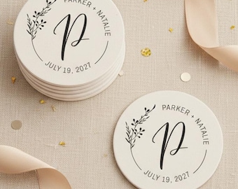 Custom Wedding Coasters, Personalized Wedding Coasters, Custom Wedding Coaster Gifts, Customized Coaster Favors, Custom Wedding Favors (274)