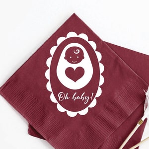 Oh Baby Custom Beverage Napkins, Custom Beverage Napkin Favors, Personalized Paper Napkins, 2ply Beverage Napkin Favors, Custom Favors (93)