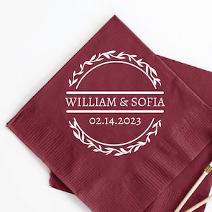 Serviettes de table de mariage personnalisées, Serviettes de table pour mariage personnalisées, Serviettes de table en papier personnalisées, Serviettes de table de mariage boissons personnalisées (76)