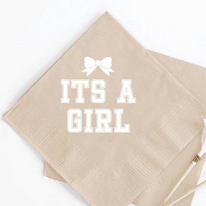 It&#39;s A Girl 2ply Beverage Napkin Favors, Gender Reveal Baby Shower Paper Napkins, Custom Cocktail Napkin Favors, Personalized Napkins (169)