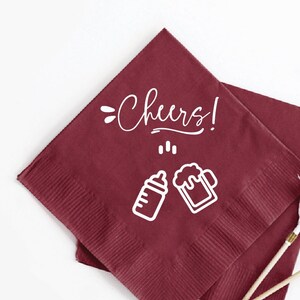 Custom Baby Shower Napkins, Custom Baby Shower Beverage Napkins, Personalized Baby Shower Paper Napkin Favors, Custom Napkin as Favors (72)