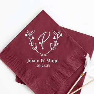 Personalized Beverage Wedding Napkins Custom Favor, Custom Names Wedding Napkins, Custom Napkins for Wedding, Custom Wedding Napkins (206)