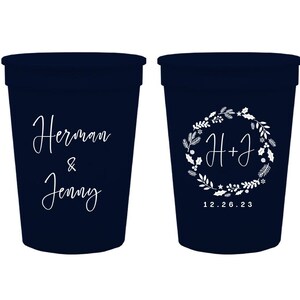 Benutzerdefinierte Hochzeits-Plastikbecher, benutzerdefinierte Stadion-Plastikbecher, benutzerdefinierte Hochzeits-Plastikbecher, personalisierte Stadion-Plastikbecher-Hochzeitsgeschenke (120)
