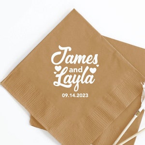 Cadeaux de serviette de table de mariage personnalisés, Serviettes de mariage personnalisées, Serviettes de mariage personnalisées, Serviettes boissons personnalisées, Cadeaux de mariage (124)