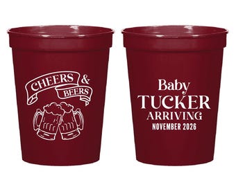Personalized Baby Shower Stadium Cup Favors, Baby Shower Stadium Cup Favors, Baby Shower Plastic Cups Favors, Baby Shower Stadium Cups (286)