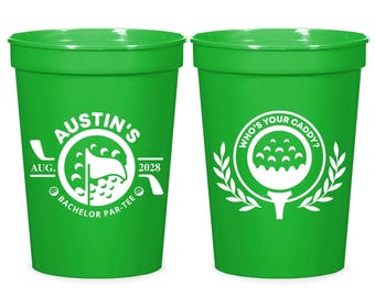 Custom Bachelor Party Stadium Cup, Who's Your Caddy Stadium Cup, Bachelor Par-Tee Custom Plastic Cup, Plastic Cup Bachelor Party Favor (154)