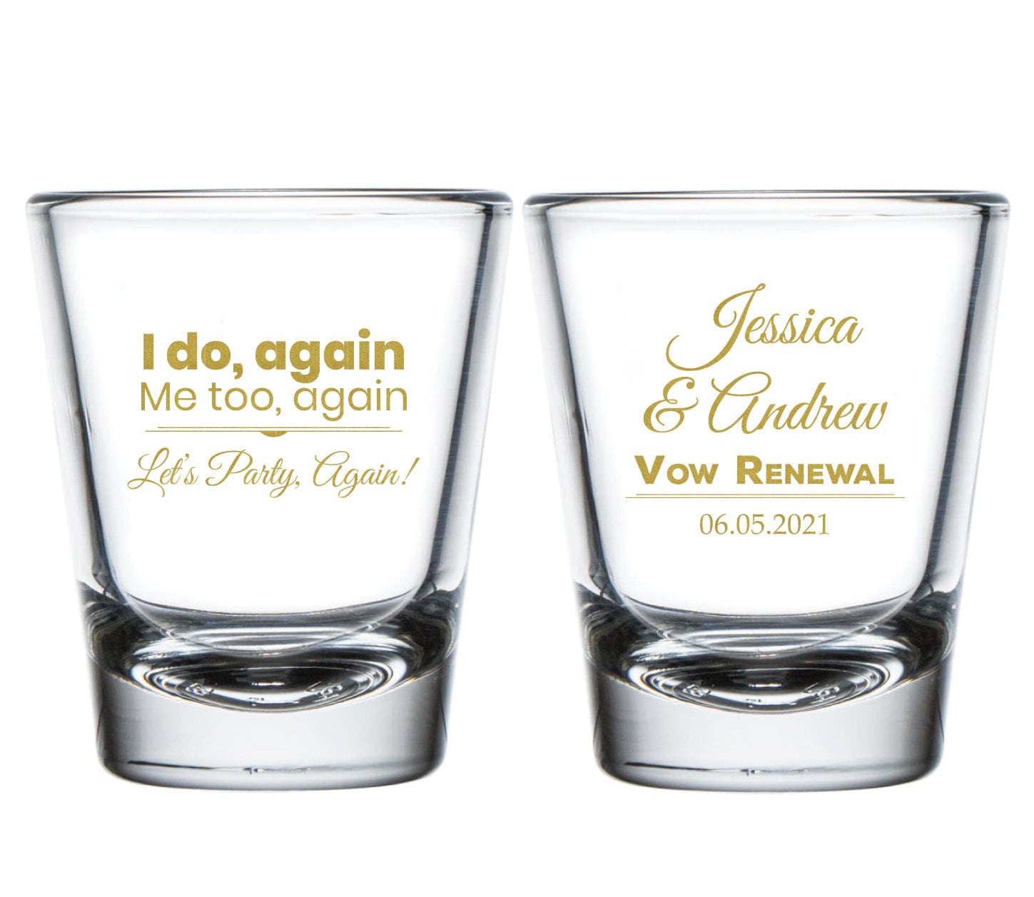 Custom Vow Renewal Shot Glasses Personalized Vow Renewal Shot Etsy