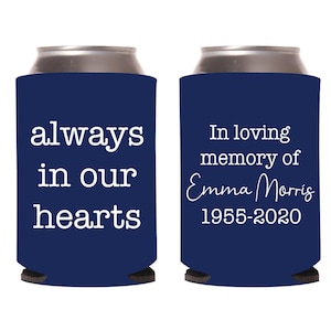 In Loving Memory Funeral Can Cooler Favors, Customized Can Coolers, Custom Funeral Can Cooler, Customized Memorial Can Cooler Favor (FS4)