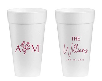 Vasos de espuma de 20 oz para bodas, vasos de espuma personalizados para bodas, recuerdos de boda en vasos de espuma de 20 oz a medida, vasos de espuma de 20 oz para bodas (76 unidades)