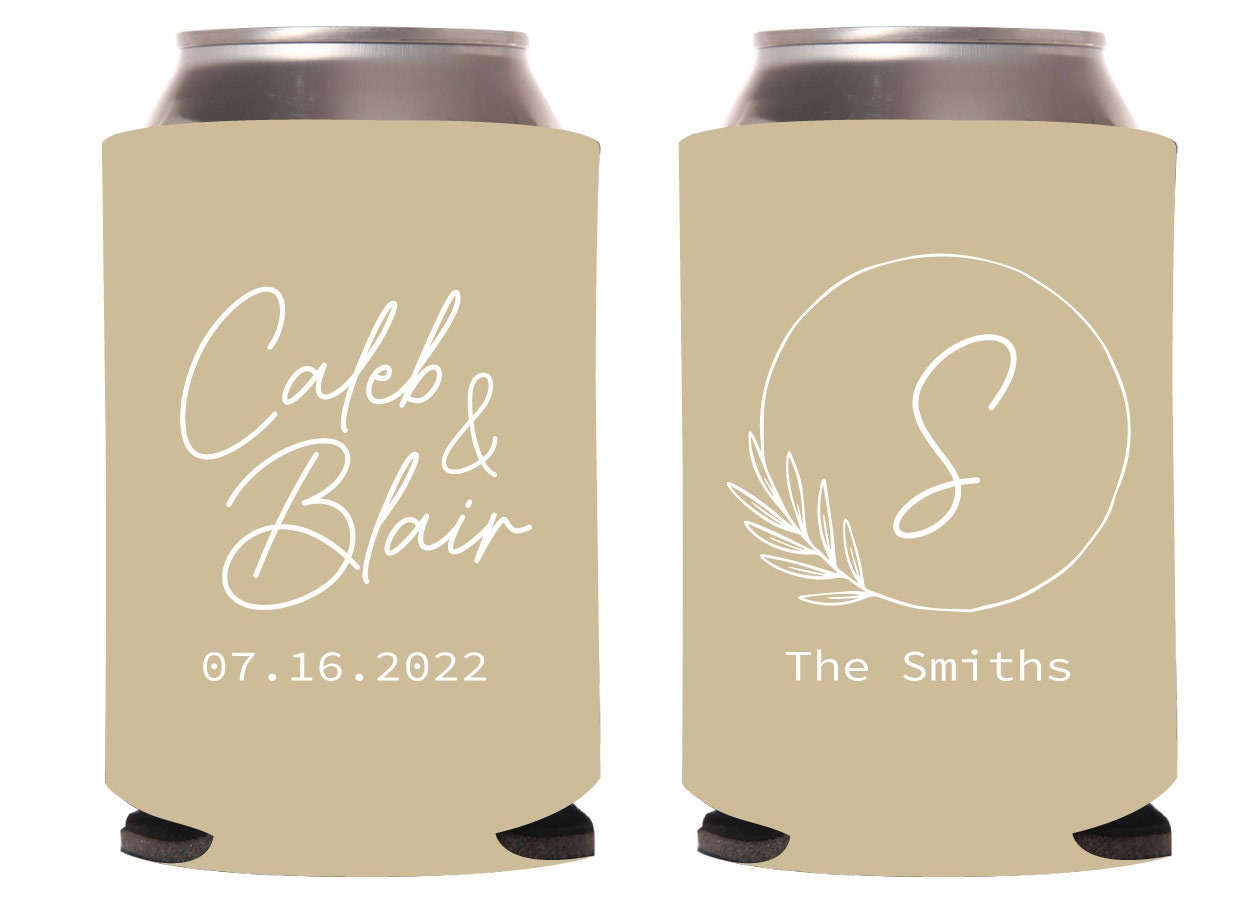 Personalized Mr. and Mrs. Leather Insulated Koozie - Set of 2 – TheirBigDay