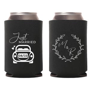 Personalized Can Coolers, Wedding Can Cooler Favor, Custom Wedding Can Cooler, Personalized Wedding Can Cooler, Beer Can Holder Favors (124)