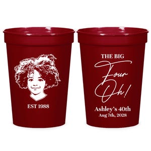 40th Birthday Stadium Cups, Custom 40th Birthday Stadium Cup Favors, 40th Stadium Cup Birthday Favor, Custom 40th Birthday Stadium Cup (290)