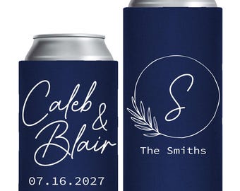Customized The Mr and Mrs - Wedding Can Cooler - Custom - Wedding Favors, Beverage Insulators, Beer Huggers, Wedding Favor, Beer Holder (66)
