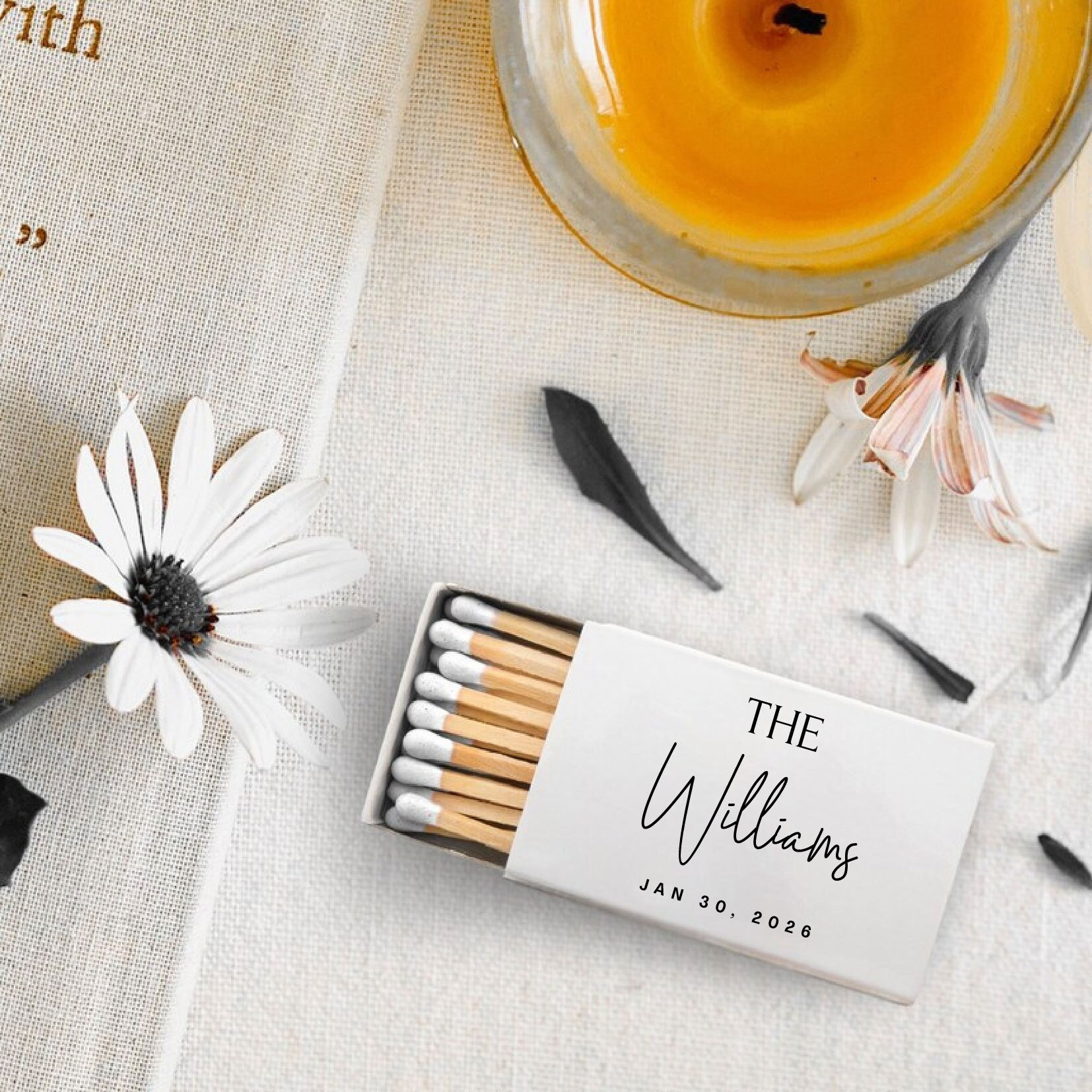 Personalized Wedding Matchbox Gifts, Custom Wedding Matchbox, Personalized White Match Head Wedding Favors, Customized Wedding Matchbox (76)