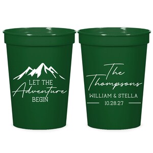 Let The Adventure Begin Stadion Cups, Hochzeits-Stadion Cups, Hochzeits-Plastikbecher, Hochzeits-Stadion Cups Gastgeschenke, benutzerdefinierte Stadions Cups (87)
