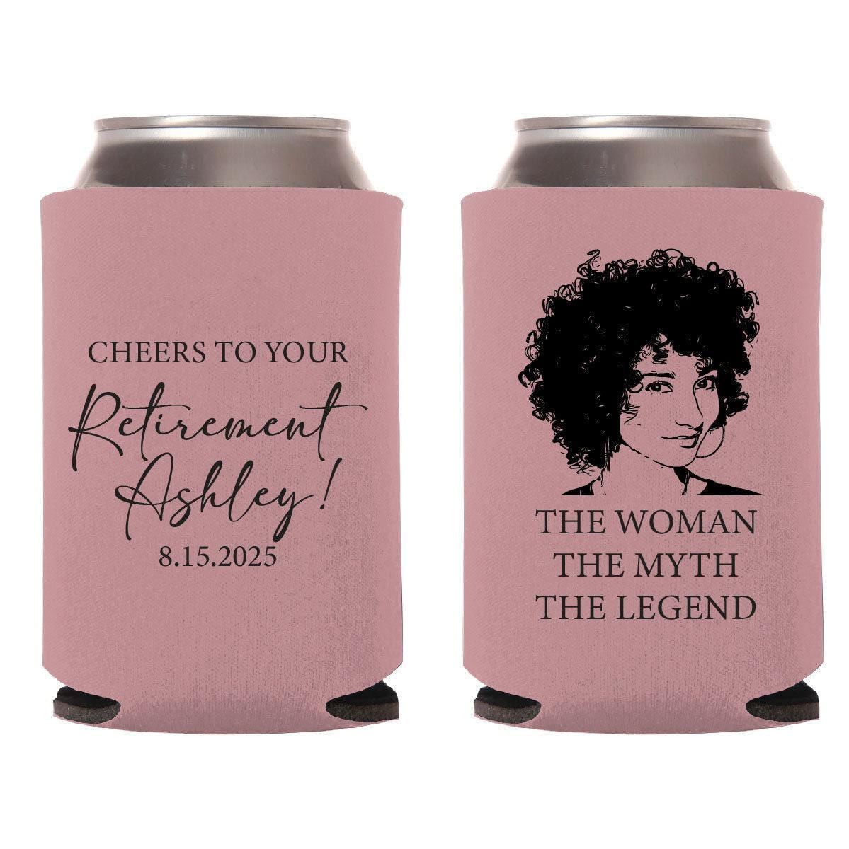 Retirement Party Can Coolers, Personalized Retirement Can Cooler Favors, Retirement Party Beer Hugger, Retirement Stubby Holder Favors (283)
